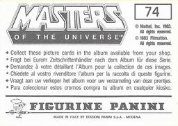 1983 Panini Masters of the Universe Stickers #74 Sticker 74 Back
