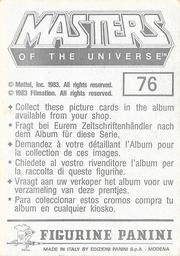 1983 Panini Masters of the Universe Stickers #76 Sticker 76 Back