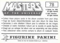 1983 Panini Masters of the Universe Stickers #78 Sticker 78 Back