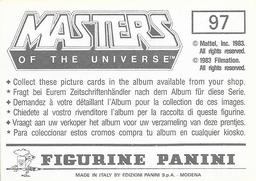 1983 Panini Masters of the Universe Stickers #97 Sticker 97 Back