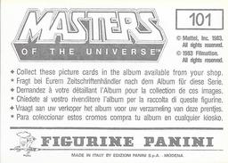 1983 Panini Masters of the Universe Stickers #101 Sticker 101 Back