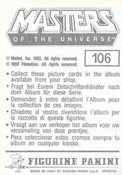 1983 Panini Masters of the Universe Stickers #106 Sticker 106 Back