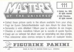 1983 Panini Masters of the Universe Stickers #111 Sticker 111 Back