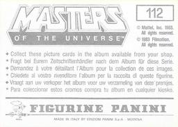 1983 Panini Masters of the Universe Stickers #112 Sticker 112 Back