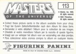 1983 Panini Masters of the Universe Stickers #113 Sticker 113 Back