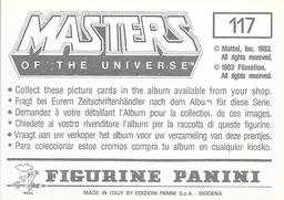 1983 Panini Masters of the Universe Stickers #117 Sticker 117 Back