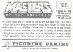 1983 Panini Masters of the Universe Stickers #126 Sticker 126 Back