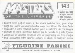 1983 Panini Masters of the Universe Stickers #143 Sticker 143 Back