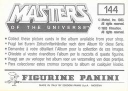 1983 Panini Masters of the Universe Stickers #144 Sticker 144 Back