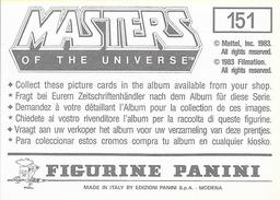 1983 Panini Masters of the Universe Stickers #151 Sticker 151 Back