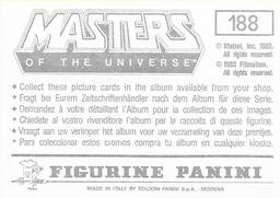 1983 Panini Masters of the Universe Stickers #188 Sticker 188 Back
