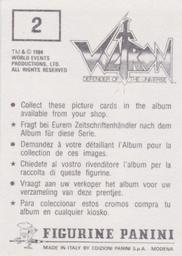 1984 Panini Voltron Defender of the Universe #2 Sticker 2 Back