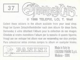 1986 Panini Thundercats Stickers #37 Sticker 37 Back
