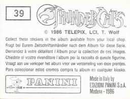 1986 Panini Thundercats Stickers #39 Sticker 39 Back