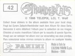 1986 Panini Thundercats Stickers #42 Sticker 42 Back