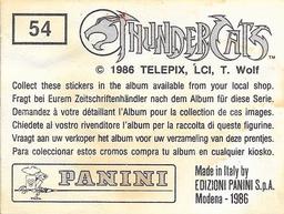 1986 Panini Thundercats Stickers #54 Sticker 54 Back