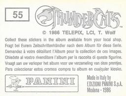 1986 Panini Thundercats Stickers #55 Sticker 55 Back
