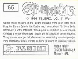 1986 Panini Thundercats Stickers #65 Sticker 65 Back