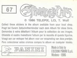 1986 Panini Thundercats Stickers #67 Sticker 67 Back