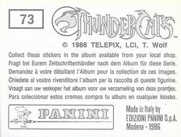 1986 Panini Thundercats Stickers #73 Sticker 73 Back