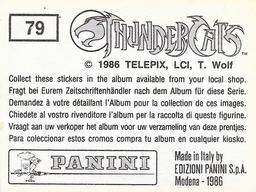 1986 Panini Thundercats Stickers #79 Sticker 79 Back