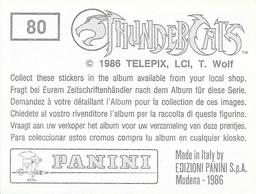 1986 Panini Thundercats Stickers #80 Sticker 80 Back