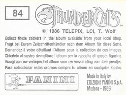 1986 Panini Thundercats Stickers #84 Sticker 84 Back