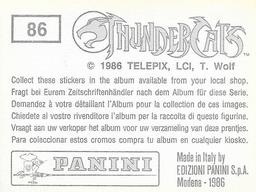 1986 Panini Thundercats Stickers #86 Sticker 86 Back