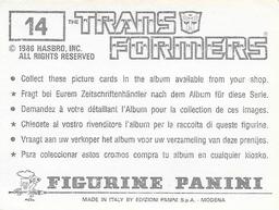 1986 Panini Transformers Stickers #14 