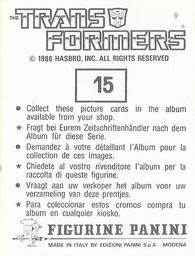 1986 Panini Transformers Stickers #15 