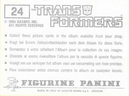 1986 Panini Transformers Stickers #24 