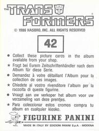 1986 Panini Transformers Stickers #42 