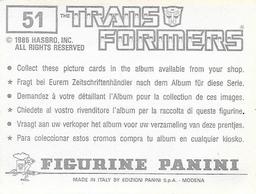 1986 Panini Transformers Stickers #51 