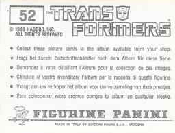 1986 Panini Transformers Stickers #52 