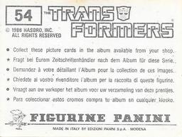 1986 Panini Transformers Stickers #54 