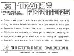 1986 Panini Transformers Stickers #56 