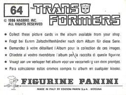 1986 Panini Transformers Stickers #64 