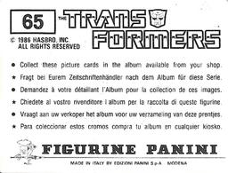 1986 Panini Transformers Stickers #65 