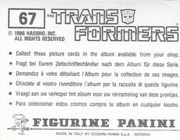 1986 Panini Transformers Stickers #67 