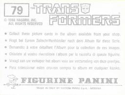 1986 Panini Transformers Stickers #79 