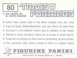 1986 Panini Transformers Stickers #80 