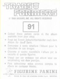 1986 Panini Transformers Stickers #91 
