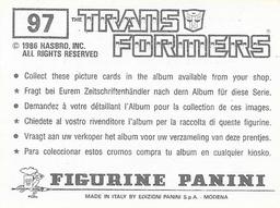 1986 Panini Transformers Stickers #97 