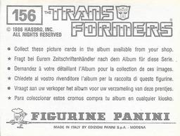 1986 Panini Transformers Stickers #156 