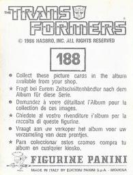 1986 Panini Transformers Stickers #188 