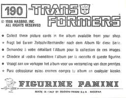 1986 Panini Transformers Stickers #190 