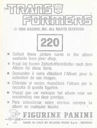 1986 Panini Transformers Stickers #220 