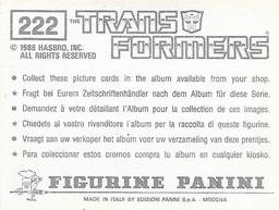 1986 Panini Transformers Stickers #222 