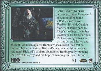 2019 Rittenhouse Game of Thrones Inflexions #51 Robb Takes Lord Karstark's Head Back