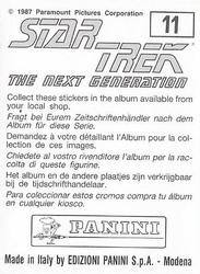 1987 Panini Star Trek: The Next Generation Stickers #11 Crewmember Frozen Back
